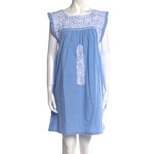 Mi Golondrina Blue and White Mini Dress